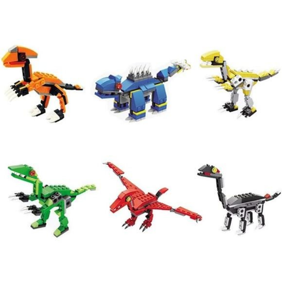 4 Pack Dinosaur Building Blocks Toys in Jumbo Eggs for Kids Boys Girls - Picture 2 of 6